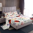 thumbnail image 1 of Reptile Ladybug King Bed&nbsp;Sheets Set,Cute Floral Ladybug Bedding Set for Kids Girls Boys,Colorful Flower Leaf Plant Sheets Nature Wildlife Animal Fitted Sheet Set 4Pcs, 1 of 6