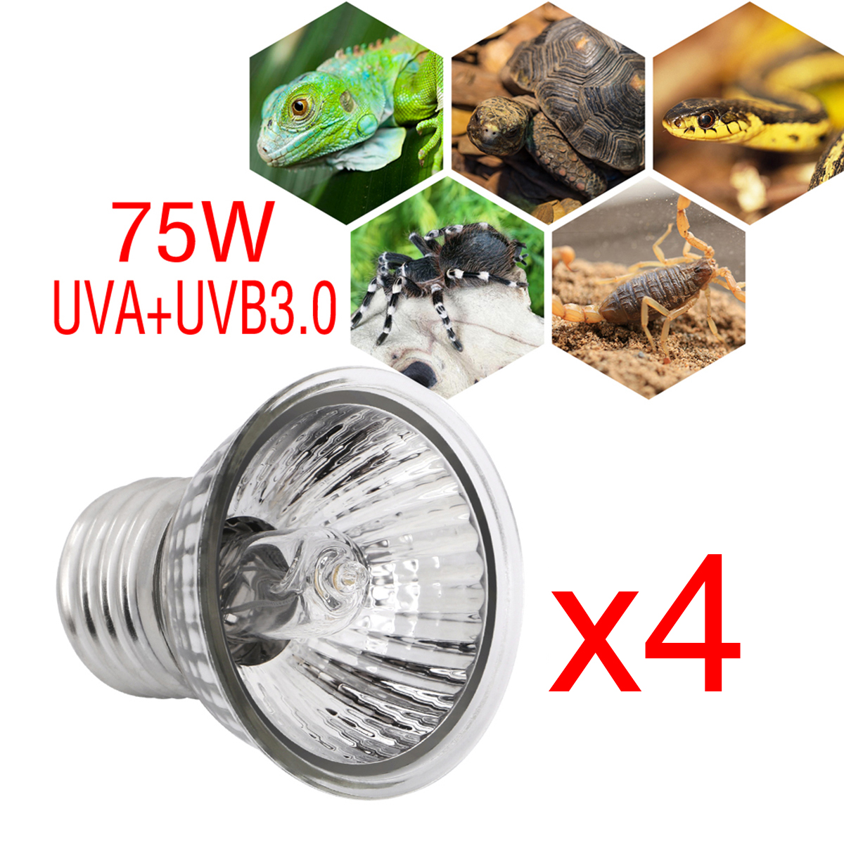 Reptile Lamp Light Heat Bulb Basking Uvb Bulbs Lizard Warm Reptiles Snake Emitter Warming