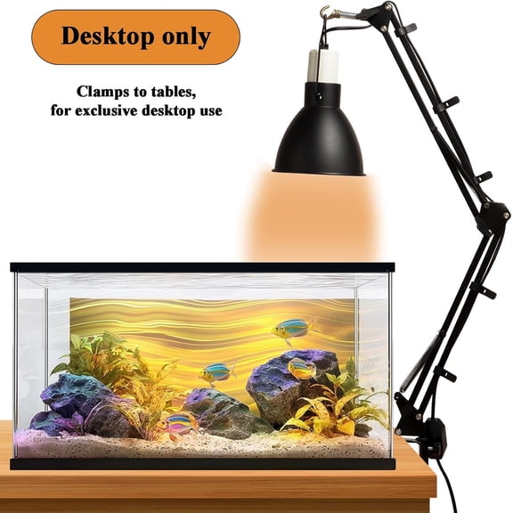 Reptile Lamp Stand,Adjustable Floor Lamp Stand, for Glass Container Metal Lighting Lamp Holder, Heating Floor Lamp Stand for ReptilesTable Clamp Stand