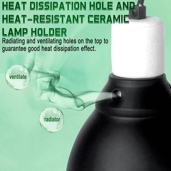 Reptile Lamp Fixture, 5.5 Inch Deep Dome Reptiles Heat Lamp Fixture for UVB UVA Bulb,Heat Basking Bulb,Optical Reflection Heat Lamp Fixtures for Reptile Amphibian Tank Terrariums
