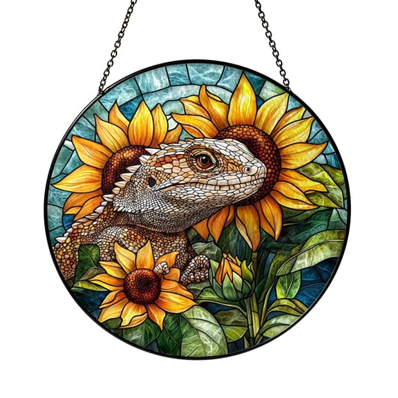 Reptile Lizard Stained Glass Style Suncatcher – Decorative Window Hanging (2)