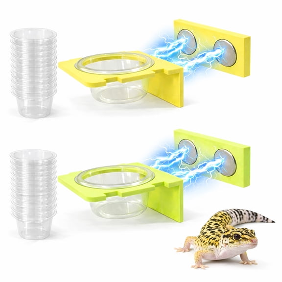 Reptile Magnetic Feeder Ledge Gecko Feeder Ledge with 20PCS Feeding Cups for Crested Gecko Lizard Chameleon Pets