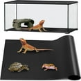 thumbnail image 1 of Reptile Mat,Reptile Terrarium Substrate Liner for Leopard Gecko, Lizard,Snake,Tortoise,Reptile Flooring 18x72 Inch Black, 1 of 7