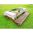 thumbnail image 1 of Reptile Outdoor Tablecloth, Grumpy Alligator Has a Word Gator Crocodile Humor Wild Life Safari Aquatic, Decorative Washable Fabric Picnic Tablecloth, 58 X 120 Inches, Green Orange White, by Ambesonne, 1 of 2
