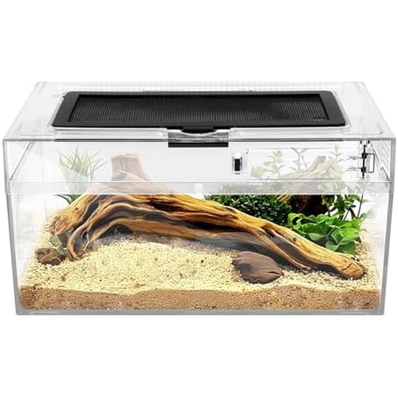 Reptile PC Terrarium Amphibian Tank Spider Enclosure Snake Cage 7x11.8x5.9inch Suitable for breeding Leopard Gecko,Frog,Hermit Crab,Lizards,Isopod,Tarantula,Turtles,Chameleons,Jumping Spiders