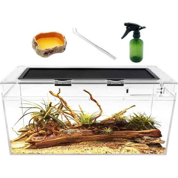 6.6 Gallon Reptile Tank 20" x 10"x 8",for Insect，Fish,Tarantula,Hermit Crab,Jumping Spider,Iguana,Tortoise,Leopard Gecko,Frog,Bearded Dragon