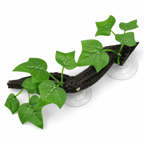 Reptile Plants, Habitat with a Suction Cup Reptile Corner Branch for Terrarium Decor for Climbing Reptiles