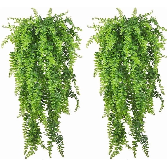 Reptile Plants Hanging Fake Vines Boston Climbing Terrarium Plant with Suction Cup for Bearded Dragons Lizards Crested Gecko Snake Hermit Crab and Tank Habitat Decorations (2 Pack)