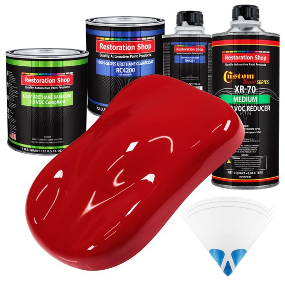 Reptile Red Quart Kit Low VOC URETHANE BASECOAT Car Auto Body Paint Kit