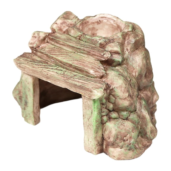 Reptile Rock Hideaway Cave Multipurpose Resin Ornament for Geckos Snakes Frogs and Fish Tank Habitats