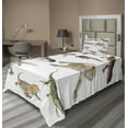 thumbnail image 1 of Ambesonne Animal Print Fitted & Top Sheet Set with Sham, Prehistoric Reptile, Multicolor, 1 of 4