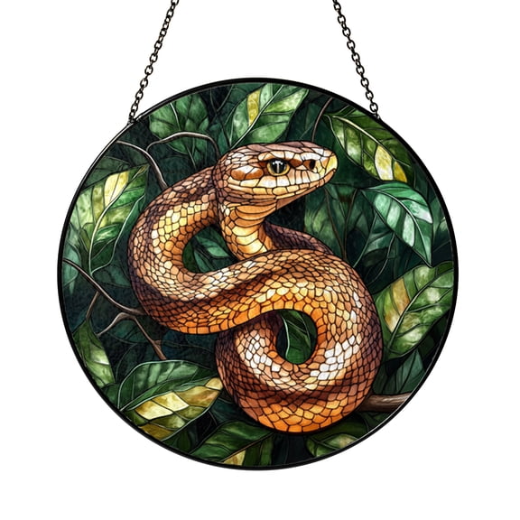 Reptile Snake Illustration Stained Glass Suncatcher – Window Decor
