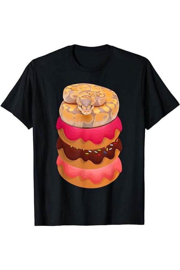 Reptile Snake Lovers Ball Python with Doughnuts T-Shirt