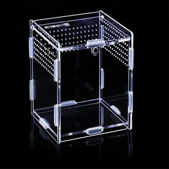 Reptile, Spider, Lizard, Scorpion Habitat with Anti-Escape Design Transparent Acrylic Insect Feeding & Breeding Enclosure
