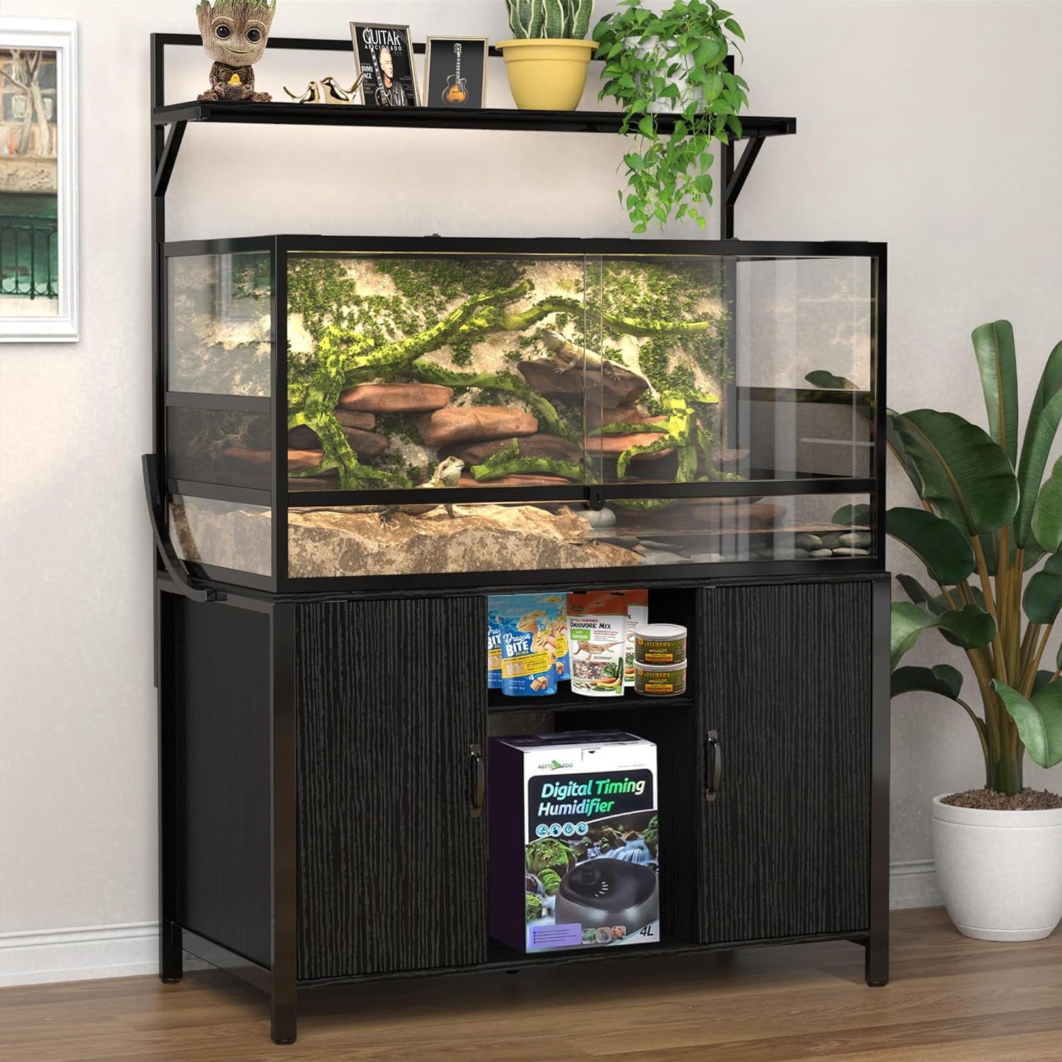 Reptile Tank Stand Terrarium Stand with for Accessories Storage