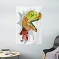 thumbnail image 1 of Reptile Tapestry, Colorful Mosaic Wild Trex Illustration Opens Mouth Jurassic Pixel Dinosaur Mascot, Wall Hanging for Bedroom Living Room Dorm Decor, 40W X 60L Inches, Multicolor, by Ambesonne, 1 of 2
