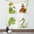 thumbnail image 1 of Reptile Tapestry, Reptile Family Colorful Baby Snake Frog Ninja Turtles Love Mother Family Theme, Wall Hanging for Bedroom Living Room Dorm Decor, 40W X 60L Inches, Green Brown Red, by Ambesonne, 1 of 5