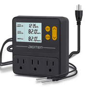 Reptile Temperature Controller with Timer, Day-Night Timer Thermostat, 3 Outlet Timer Thermostat for Grow Tent, Incubation, Snakes, Fish Tank, Heater, humidifiers, Ball Pythons, Bearded Dragon Tank