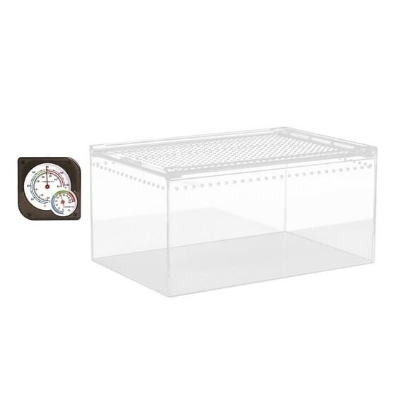 Reptile Terrarium Enclosure Tank Ventilated with 2-in-1 Temperature Humidity Gauge for Bearded Dragons