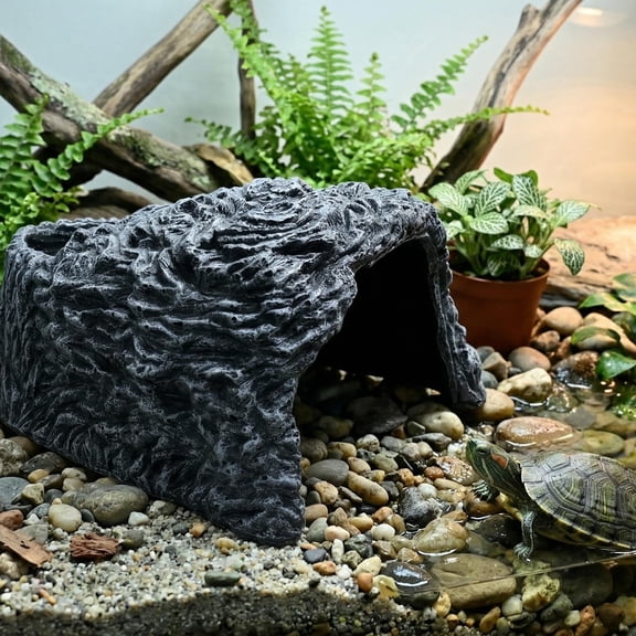 Reptile Terrarium Habitat Decor 9.3*8.1*5inch Basking Cave for Small Pets