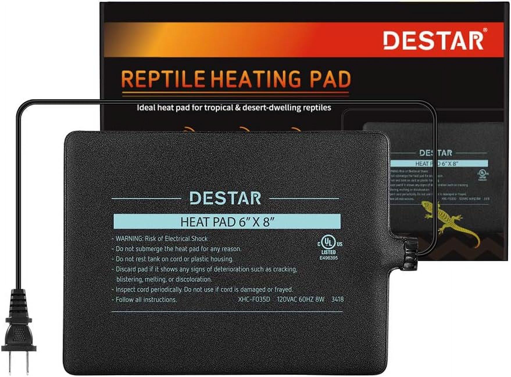 Reptile Terrarium Heat Pad 6x8 Inch 8W 104122℉ Temperature Under Tank