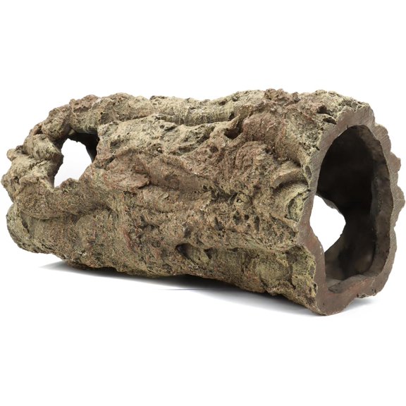 Reptile Terrarium Hideout Decor, Resin Wood Hide Decor for Reptiles, Fish, Amphibians, Small Animals (Large)