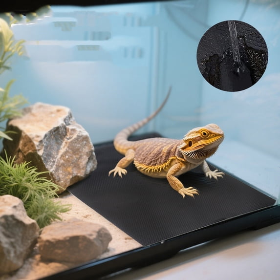 Reptile Terrarium Liner, Waterproof Substrate Mat for Lizard&Gecko/Tanks, Cut-to-Fit Non-Slip EVA Bedding for Bearded Dragon & Snake Cages, Easy to Clean D