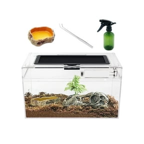 Reptile Terrarium 12" x 7" x 6"for Insect ,Fish,Tarantula,Hermit Crab,Jumping Spider,Iguana,Tortoise,Leopard Gecko,Frog,Bearded Dragon