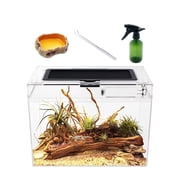 Mini Reptile PC Terrarium Starter Kit Habitat Cage,12x7x9 inch Amphibian Tank ,for Insect,Fish,Tarantula,Turtles,Jumping Spiders and Small Reptiles