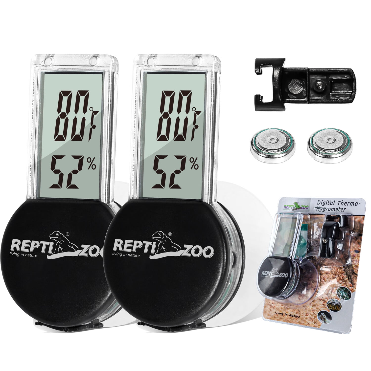 Reptile Thermometer,2 Pcs Reptile Tank Thermometer Accurate LCD Display