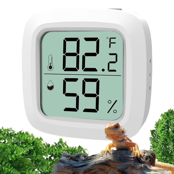 Reptile Thermometer Hygrometer 2 Pack LCD Digital Temp Humidity Monitor For Bearded Dragon Gecko Snake Tank Incubator