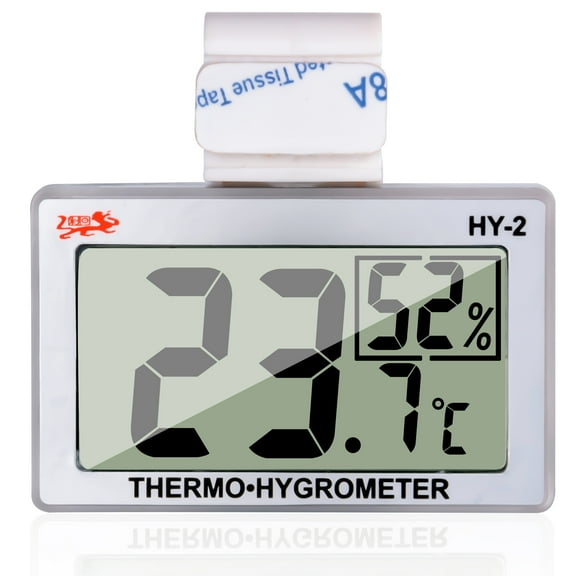 Reptile Thermometer Hygrometer LCD Digital Humidity Gauge, Reptile Terrarium Thermometer Hygrometer Reptiles Tank Thermometer Hygrometer with Hook