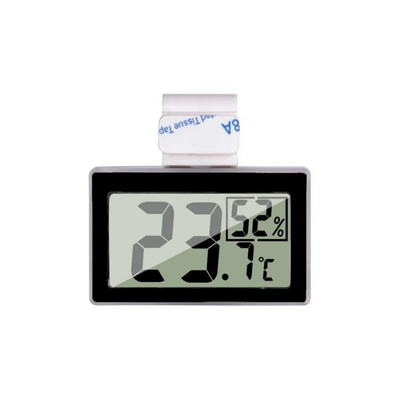 Jlenoveg Digital Thermometer Hygrometer LCD Humidity Gauge for Reptile Terrarium, Monitors Temperature & Humidity
