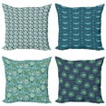 thumbnail image 1 of Ambesonne Reptile Throw Pillow Cover 4 Pack, Gator Turtle and Half Round, 20", Green and Blue, 1 of 2