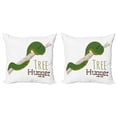thumbnail image 1 of Ambesonne Funny Throw Pillow Cover 2 Pack, Cartoon Snake Mascot Love, 24", Green Navy Ecru, 1 of 6