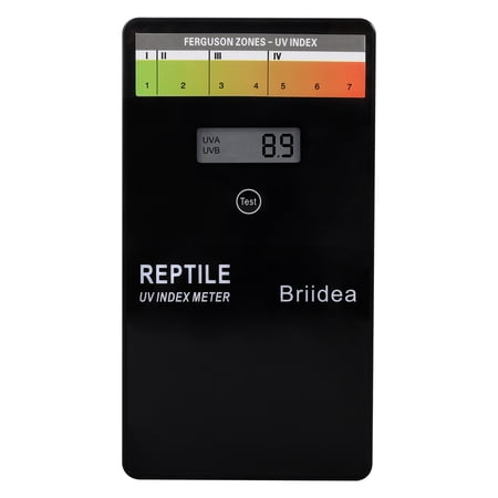 Reptile U/V Meter, Briidea U/V/B Index Meter, Measures 240-370nm with Range from 0-50 U/V Index