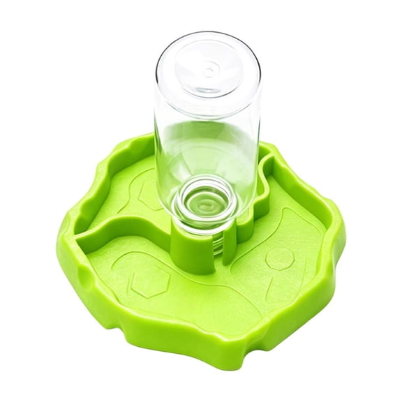Reptile Water Bottle, Turtle Automatic Feeders Waterer Food Pet Dispenser Bottle Feeding Dish for Lizard Tortoise Chameleon Green