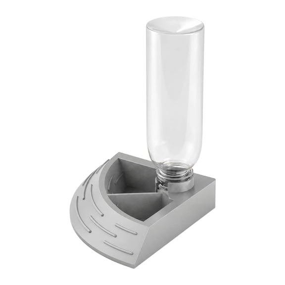 Reptile Water Bowl Automatic Dispenser Food Feeder 2in1, Corner Feeding Dish for Bearded Dragon Gecko Lizard Turtle Snake, 8.6oz Tank Accessory
