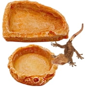 Reptile Water Dish Bearded Dragon Food Bowl Hermit Crab Food Dish 2pcs