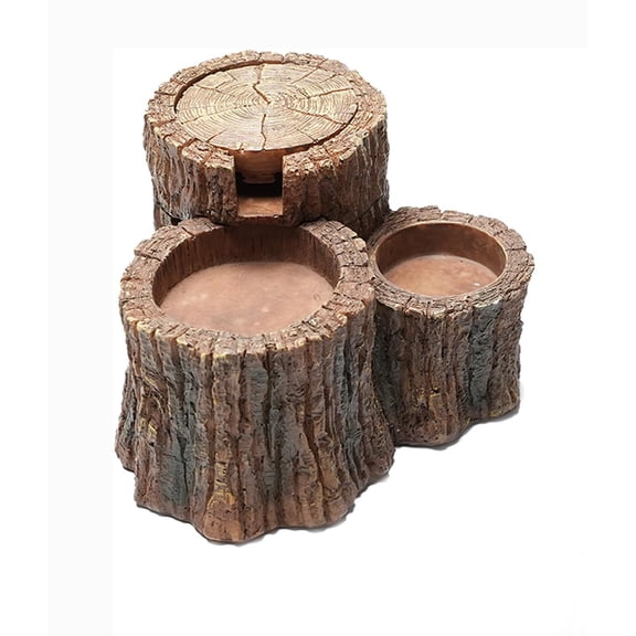 Reptile Water Fountain with Food Dish Terrarium Drinking Fountain for Bearded Dragon, Gecko, Chameleon, Lizard, Tree Frog & Turtle Keeps Water Clear, Easy-to-Use Water Dispenser