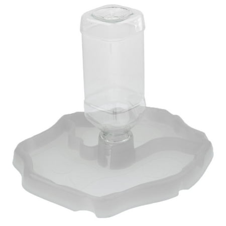 Reptile Waterer Automatic-refilling Water Dispenser Feeding Water Bowl with Bottle, Automatic Reptile Tortoise Gecko Feeding Bowl Noctilucence
