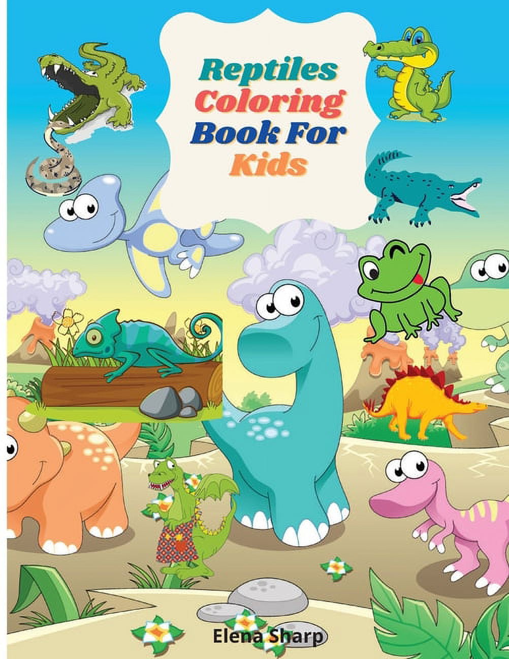 Reptiles Coloring Book For Kids: Fun Reptiles coloring book for kids ...
