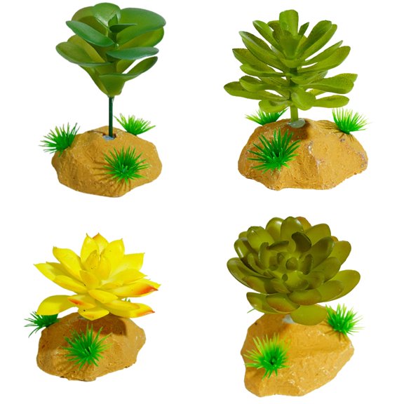 Reptiles Corner Plant Leaves Terrarium Fish Tanks Landscaped Hideouts Decoration for Bearded Dragon Lizards