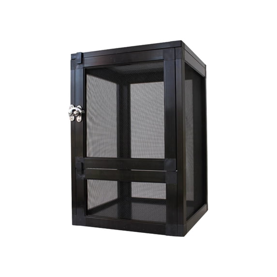 Reptiles Habitat Air Screen Cages Portable Reptile Tank Storage Breeding Box Reptile Cage for Frog Hedgehogs Transport Bearded Dragon Pet Black