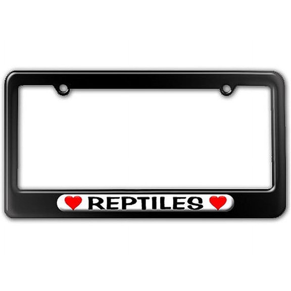 Reptiles Love with Hearts License Plate Frame