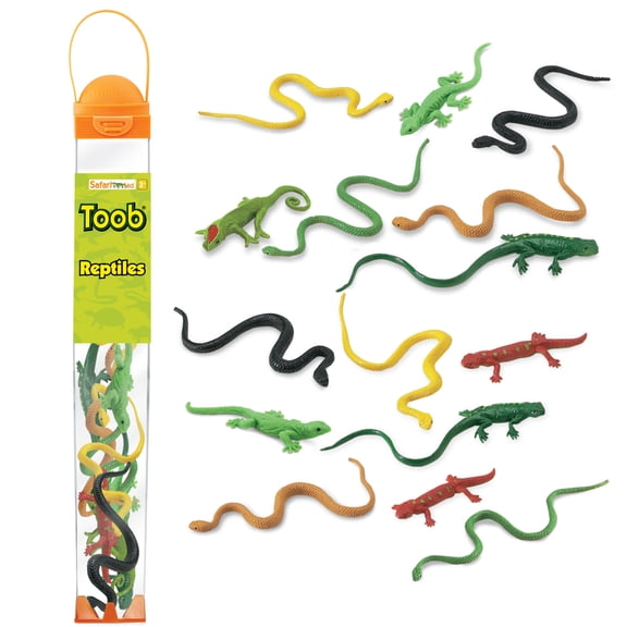 Safari Ltd. Reptiles TOOB - 16 Figurines Including Snakes, Lizards, Iguanas, and Chameleons - Educational Toy Set For Boys, Girls & Kids Ages 3+