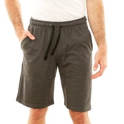 Republic Blue Men's Casual Cotton Elastic Active Jogger Gym Shorts with Pockets - Deep Black, X-Large