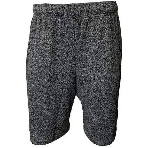 Republic Blue Men's Casual Cotton Elastic Active Jogger Gym Shorts with Pockets - Deep Black, XX-Large