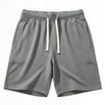 thumbnail image 1 of Republic Blue Men's Casual Cotton Elastic Active Jogger Gym Shorts with Pockets, 1 of 2