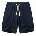 thumbnail image 1 of Republic Blue Men's Casual Cotton Elastic Active Jogger Gym Shorts with Pockets, 1 of 2